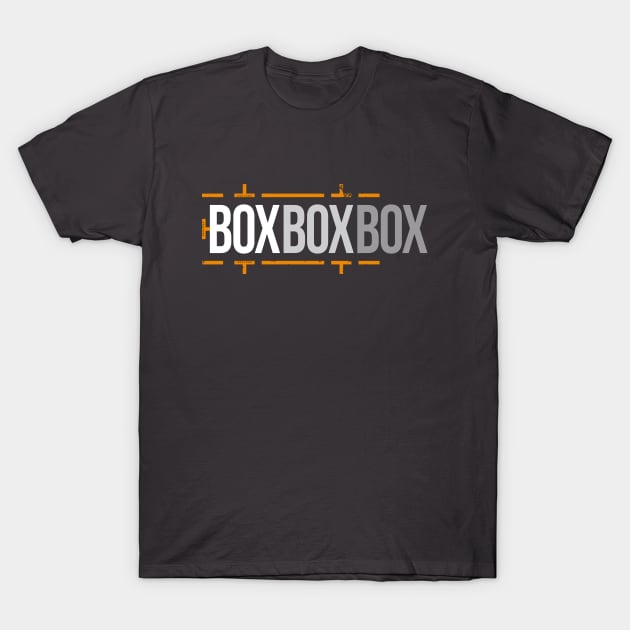 'Box Box Box' Formula 1 Racing Pitstop Design T-Shirt by DavidSpeedDesign